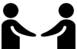 二人が握手する